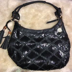 Big Buddha black sequin shoulder bag